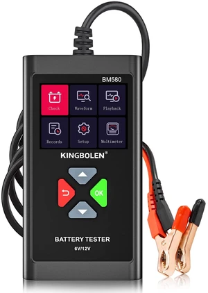 KINGBOLEN BM580 6V/12V Car Battery Tester 100-2000CCA | Digital Auto Battery Analyzer with Load/Charge/Starting System Test, Voltage Checker for Cars, SUV ATV Boats Motorcycles