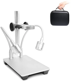 Cainda Aluminum Microscope Stand with Fill Light for USB Digital Microscope | Adjustable Alloy Holder, Fits WiFi/LCD Digital Cameras, Stable Base, Case Included Cainda Aluminum Microscope Stand with Fill Light for USB Digital Microscope | Adjustable Alloy Holder, Fits WiFi/LCD Digital Cameras, Stable Base, Case Included