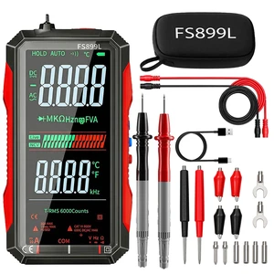 Rechargeable Digital Multimeter 6000 Counts True RMS Smart Tester with 5-Inch Screen, Auto-Range, NCV Detection, Capacitance & Temperature for Home Automotive Industrial Electrical Repairs (Red) Rechargeable Digital Multimeter 6000 Counts True RMS Smart Tester with 5-Inch Screen, Auto-Range, NCV Detection, Capacitance & Temperature for Home Automotive Industrial Electrical Repairs (Red)