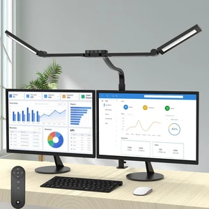 24W Bright Led Desk Lamp with Remote, 1500LM Architect Desk Light for Home Office with 4 Adjustable Light Bars & Clamp, Gooseneck Tall Drafting Table Lighting for Computer Monitor Hobby Puzzle 24W Bright Led Desk Lamp with Remote, 1500LM Architect Desk Light for Home Office with 4 Adjustable Light Bars & Clamp, Gooseneck Tall Drafting Table Lighting for Computer Monitor Hobby Puzzle