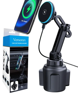 Magnetic Cup Phone Holder Car Wireless Charger for MagSafe, 15W Fast Charging Car Mount Stand for iPhone 16 Pro Max/15/14/13/12, Cupholder Expander, LED Light Ring, Strong N52 Magnets Magnetic Cup Phone Holder Car Wireless Charger for MagSafe, 15W Fast Charging Car Mount Stand for iPhone 16 Pro Max/15/14/13/12, Cupholder Expander, LED Light Ring, Strong N52 Magnets