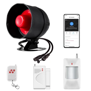 WiFi Alarm Home Security System, Wireless Alarm System with Loud 120dB Window Door Alarms Sensor, Remote Control WiFi Siren for Shed Garage WiFi Alarm Home Security System, Wireless Alarm System with Loud 120dB Window Door Alarms Sensor, Remote Control WiFi Siren for Shed Garage