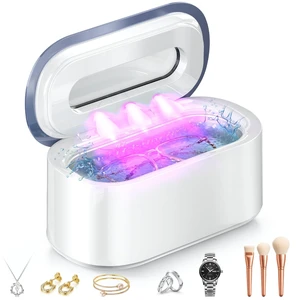 Ultrasonic Jewelry Cleaner, 48KHz Sonic Cleaner for Rings Glasses Retainers | 30W Ultrasonic Cleaner with Dual Cleaning Modes, 304 Stainless Steel Tank 12oz, 3 LED Light, Ideal Gift for Women Mom Wife Ultrasonic Jewelry Cleaner, 48KHz Sonic Cleaner for Rings Glasses Retainers | 30W Ultrasonic Cleaner with Dual Cleaning Modes, 304 Stainless Steel Tank 12oz, 3 LED Light, Ideal Gift for Women Mom Wife