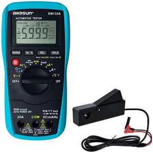 allsun EM133A Auto Multimeter AC/DC Volt Ohm Amp Tester Tool | RPM, Dwell, Pulse Width, Temp, Capacitance, Continuity, Frequency. Diagnostic for Car Repair, Workshop, DIY Maintenance allsun EM133A Auto Multimeter AC/DC Volt Ohm Amp Tester Tool | RPM, Dwell, Pulse Width, Temp, Capacitance, Continuity, Frequency. Diagnostic for Car Repair, Workshop, DIY Maintenance
