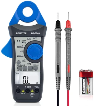 BTMETER Clamp Multimeter BT-870K, DC AC Digital Voltage Current Meter, Auto Electric DMM Tester Avometer for Volt Amp Ohm Hz Temp Diode Continuity BTMETER Clamp Multimeter BT-870K, DC AC Digital Voltage Current Meter, Auto Electric DMM Tester Avometer for Volt Amp Ohm Hz Temp Diode Continuity