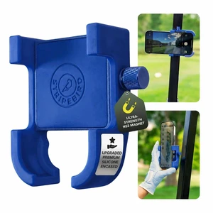 Stripebird PRO Magnetic Golf Cart Phone Holder & Caddy, N52 Magnets (Blue) | Magnetic phone holder for golf cart, golf phone holder for iPhone and Samsung, no tools needed, N52 magnets, swing video