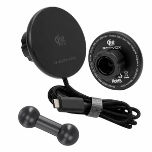 Qi2.2 25W Magnetic Wireless Car Charger for iPhone, 17mm Ball Head | Thickened dual-ring magnets, aluminum-alloy housing, integrated 1.5 m braided USB-C cable, and 2 included magnetic rings Qi2.2 25W Magnetic Wireless Car Charger for iPhone, 17mm Ball Head | Thickened dual-ring magnets, aluminum-alloy housing, integrated 1.5 m braided USB-C cable, and 2 included magnetic rings