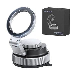 Broodx Magnetic Car Phone Holder, Strong Magnet Vacuum Suction Alloy Mount | N55 strong antidrop magnet, Heatresistant suction base, Aluminum foldable arm, Popsocket & nonMagSafe compatible Broodx Magnetic Car Phone Holder, Strong Magnet Vacuum Suction Alloy Mount | N55 strong antidrop magnet, Heatresistant suction base, Aluminum foldable arm, Popsocket & nonMagSafe compatible