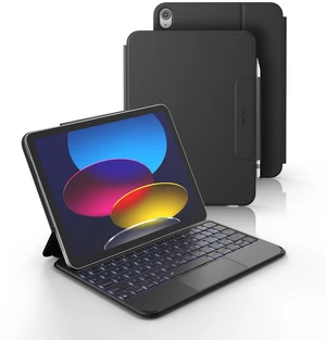 Dexnor for iPad (A16) 11th/10th Generation Case with Keyboard Ultra-Light | Ultra-portable, Magnetic Folio, Multi-Touch Trackpad, Backlit, Pencil Holder, for iPad A16 (2025)/10th Gen (2022), Black