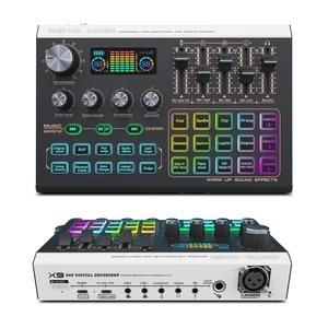 XTUGA X9 Audio Interface Rechargable Podcast RGB Mixer with 4 Voice Changer | XLR Microphone Interface,16 Sound Effects,EQ Control,48V Phantom Power for Live Podcast Recording Streaming Gaming XTUGA X9 Audio Interface Rechargable Podcast RGB Mixer with 4 Voice Changer | XLR Microphone Interface,16 Sound Effects,EQ Control,48V Phantom Power for Live Podcast Recording Streaming Gaming