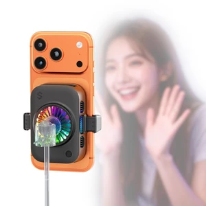 Black Shark Live Streaming Cooler  Portable Clip-On Phone Cooler with RGB Lights for Gaming, Streaming, Video Recording & Photography, Low-Noise Portable Design for Quiet, Lightweight, Easy Carry Use