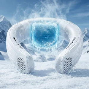 Neck Air Conditioner with Semiconductor Cooling Plate, 7000mAh Rechargeable Wearable Neck Fan with 3 Speeds, 0.79 lb Lightweight Hands-Free Portable Cooler for Hot Flashes, Office, Travel & Outdoor Neck Air Conditioner with Semiconductor Cooling Plate, 7000mAh Rechargeable Wearable Neck Fan with 3 Speeds, 0.79 lb Lightweight Hands-Free Portable Cooler for Hot Flashes, Office, Travel & Outdoor