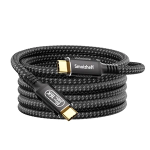 3m Coaxial USB-C to USB-C Cable 80Gbps 240W PD 3.1, Ultra-Flexible USB4 v2.0 Data Charging Cable with 16K@60Hz Video Output, Compatible with Thunderbolt 4/3, for Laptops, Monitors, SSDs, 10FT