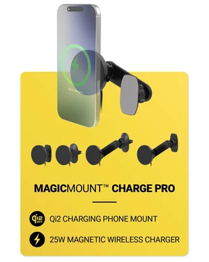 Scosche Qi2 MagSafe Car Mount Charger 25W Fast Wireless Phone Holder with 5-in-1 Mounting Options for Vent, Dashboard, Swing Arm, Back-of-Display, Compatible with iPhone 17/16/15/14/13 & Samsung S25 Scosche Qi2 MagSafe Car Mount Charger 25W Fast Wireless Phone Holder with 5-in-1 Mounting Options for Vent, Dashboard, Swing Arm, Back-of-Display, Compatible with iPhone 17/16/15/14/13 & Samsung S25