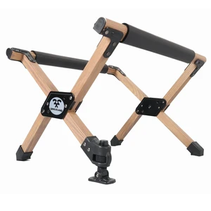 Jungleland Portable Folding Cooler Stand for Camping & Outdoor, Aluminum Frame with Oak Woodgrain Finish, Self-Leveling Adjustable Foot Jungleland Portable Folding Cooler Stand for Camping & Outdoor, Aluminum Frame with Oak Woodgrain Finish, Self-Leveling Adjustable Foot