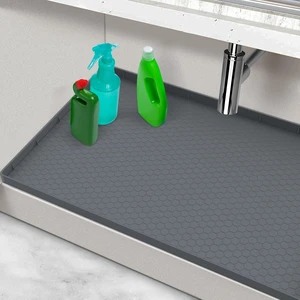 Protective Under Sink Pad, Silicone Waterproof Sink Liner for Kitchen and Bathroom Cabinets Protective Under Sink Pad, Silicone Waterproof Sink Liner for Kitchen and Bathroom Cabinets