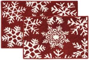 Machine Washable Non Slip Shower Mat for Bathroom Floor, Extra Soft & Absorbent, Snowflake Premium Christmas Bath Rug Set 2 Piece Machine Washable Non Slip Shower Mat for Bathroom Floor, Extra Soft & Absorbent, Snowflake Premium Christmas Bath Rug Set 2 Piece