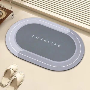 Quick-Drying Non-Slip Rubber Bath Mat Super Absorbent Instant Dry Oval Bathroom Rug for Kitchen Sink Shower Room Bathtub Quick-Drying Non-Slip Rubber Bath Mat Super Absorbent Instant Dry Oval Bathroom Rug for Kitchen Sink Shower Room Bathtub