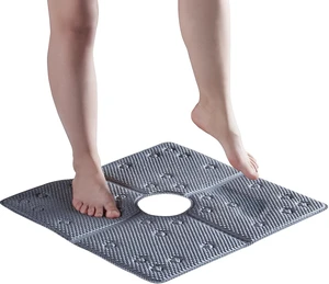Massage Safety Tub Liner for Bathroom, Soft Non-Slip Foam Bath & Shower Mat with Drain Holes and Suction Cups Massage Safety Tub Liner for Bathroom, Soft Non-Slip Foam Bath & Shower Mat with Drain Holes and Suction Cups