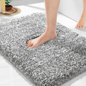 Fluffy Plush Shower Mat for Floor and Sink Area, Ultra Soft Absorbent Bath Mat, Non-Slip Washable Bathroom Rug Fluffy Plush Shower Mat for Floor and Sink Area, Ultra Soft Absorbent Bath Mat, Non-Slip Washable Bathroom Rug