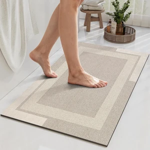 Non Slip Bath Mat Thin Bathroom Rugs Fit Under Door Beige Non Slip Bath Mat Thin Bathroom Rugs Fit Under Door Beige