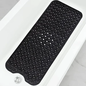 Black Bath Rug, Extended Non-Slip Tub and Shower Floor Mat Black Bath Rug, Extended Non-Slip Tub and Shower Floor Mat