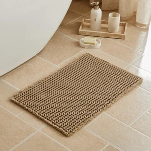 Non-Slip Boho Style Mat, Waffle Texture Bathroom Rug Non-Slip Boho Style Mat, Waffle Texture Bathroom Rug