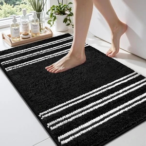 Soft Absorbent Chenille Bathroom Rug Non Slip Shower Mat with Rubber Backing Machine Washable Shaggy Bath Mat for Tub and Hallway Soft Absorbent Chenille Bathroom Rug Non Slip Shower Mat with Rubber Backing Machine Washable Shaggy Bath Mat for Tub and Hallway