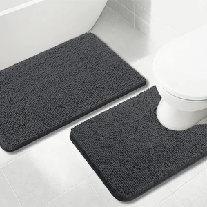 Quick-Dry Machine Washable Bath Mats for Shower Tub Sink Area, Ultra-Plush & Absorbent Non-Slip Mat, 2-Piece Bathroom Rug Set Quick-Dry Machine Washable Bath Mats for Shower Tub Sink Area, Ultra-Plush & Absorbent Non-Slip Mat, 2-Piece Bathroom Rug Set