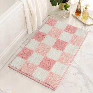Pink Checkered Bathroom Rug Cute Bath Mat Pink Checkered Bathroom Rug Cute Bath Mat