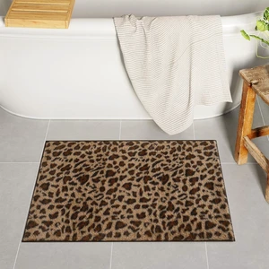 Leopard Print Fluffy Bath Rug Non-Slip Washable Bathroom Mat for Sink Vanity Shower Area Leopard Print Fluffy Bath Rug Non-Slip Washable Bathroom Mat for Sink Vanity Shower Area