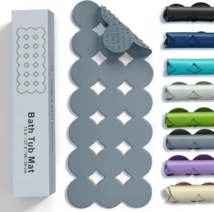 Non-Slip Extra Long Rubber Bathtub Mat with Strong Suction Cups and Large Drain Holes for Shower and Tub Non-Slip Extra Long Rubber Bathtub Mat with Strong Suction Cups and Large Drain Holes for Shower and Tub