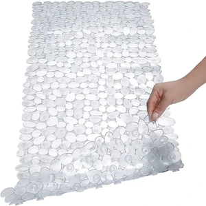 Transparent Pebble Textured Anti-Slip Bath Tub Mat with Strong Suction Cups Transparent Pebble Textured Anti-Slip Bath Tub Mat with Strong Suction Cups