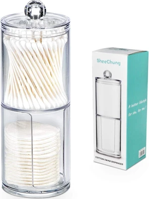 Acrylic Stackable Cotton Round Holder Set Acrylic Stackable Cotton Round Holder Set
