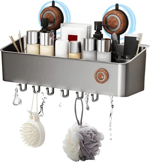 Drainage Bathroom Shelf & Plastic Storage Organizer for Shampoo and Accessories, Removable Waterproof Shower Caddy with Suction Cups Drainage Bathroom Shelf & Plastic Storage Organizer for Shampoo and Accessories, Removable Waterproof Shower Caddy with Suction Cups