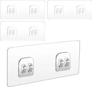 Double Claw Wall Hooks Stickers for Bathroom & Kitchen Corner Shelf, No-Drill Shower Caddy Adhesive Refill Double Claw Wall Hooks Stickers for Bathroom & Kitchen Corner Shelf, No-Drill Shower Caddy Adhesive Refill