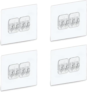 No-Drill Adhesive Shower Caddy Mounts - Transparent PC Material No-Drill Adhesive Shower Caddy Mounts - Transparent PC Material