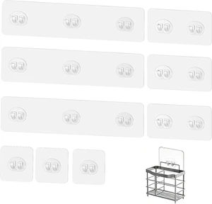 Strong Wall Mounted Shelf Hangers, Adhesive Shower Caddy Replacement Hooks Strong Wall Mounted Shelf Hangers, Adhesive Shower Caddy Replacement Hooks