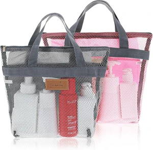 2pcs Mesh Shower Caddy Portable Hanging Toiletry Bag Quick Dry Zippered Bath Organizer for Travel Gym Swimming Camping Dorm Beach 2pcs Mesh Shower Caddy Portable Hanging Toiletry Bag Quick Dry Zippered Bath Organizer for Travel Gym Swimming Camping Dorm Beach