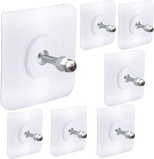 Strong Wall Mount Stickers for Bathroom Kitchen Organization, Clear Self-Adhesive Shower Caddy Hooks Strong Wall Mount Stickers for Bathroom Kitchen Organization, Clear Self-Adhesive Shower Caddy Hooks