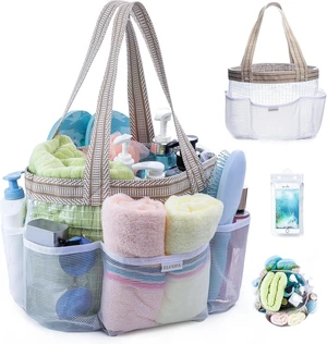 Quick Dry Organizer, Gym & Swimming, Camping, Beach, Reinforced Bottom Toiletry Bag for Dorm, Portable Mesh Shower Caddy with Waterproof Phone Pouch Quick Dry Organizer, Gym & Swimming, Camping, Beach, Reinforced Bottom Toiletry Bag for Dorm, Portable Mesh Shower Caddy with Waterproof Phone Pouch