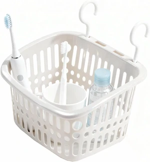 Portable Shelf with Drainage Holes, Multifunctional Bathroom & Kitchen Storage Organizer, Plastic Hanging Shower Caddy with Hook Portable Shelf with Drainage Holes, Multifunctional Bathroom & Kitchen Storage Organizer, Plastic Hanging Shower Caddy with Hook