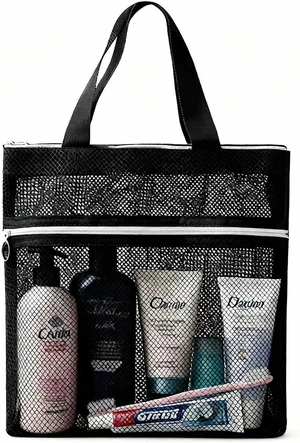 Travel & College Dorm Essentials, Beach, Swim, Portable Quick-Dry Organizer Bag for Gym, Large Mesh Shower Caddy with Zipper and 2 Pockets Travel & College Dorm Essentials, Beach, Swim, Portable Quick-Dry Organizer Bag for Gym, Large Mesh Shower Caddy with Zipper and 2 Pockets