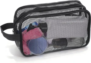 Camping & Beach, Travel, Quick-Dry Portable Toiletry Organizer for Gym, Black Mesh Shower Caddy Bag for Men Camping & Beach, Travel, Quick-Dry Portable Toiletry Organizer for Gym, Black Mesh Shower Caddy Bag for Men