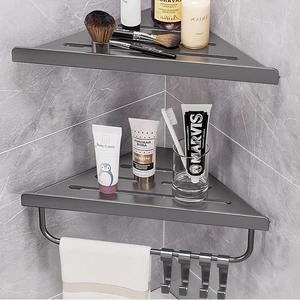 Rustproof Two-Tier Organizer Rack for Shower Essentials, Bathroom Corner Shower Caddy with Hooks Rustproof Two-Tier Organizer Rack for Shower Essentials, Bathroom Corner Shower Caddy with Hooks