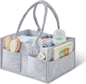 Registry Gift Basket, Nursery Storage Bin with Handle and Side Pockets for Baby Essentials, Enhanced Portable Diaper Caddy Organizer Registry Gift Basket, Nursery Storage Bin with Handle and Side Pockets for Baby Essentials, Enhanced Portable Diaper Caddy Organizer