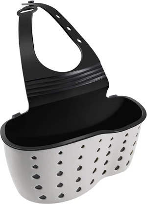 Kitchen Dish Scrubber Organizer Caddy, Adjustable Faucet Mounted Sink Sponge Holder with Drain Holes Kitchen Dish Scrubber Organizer Caddy, Adjustable Faucet Mounted Sink Sponge Holder with Drain Holes