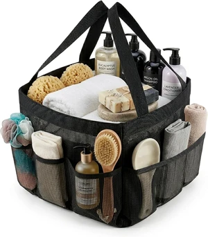 Fast Drying Hanging Toiletry Carrier, Portable Mesh Shower Organizer Bag Fast Drying Hanging Toiletry Carrier, Portable Mesh Shower Organizer Bag