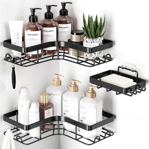 Soap Holder & Hooks, Corner Shower Caddy Soap Holder & Hooks, Corner Shower Caddy
