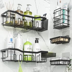 High Capacity Shower Organizers, Modern Self-Adhesive Bathroom Storage Racks High Capacity Shower Organizers, Modern Self-Adhesive Bathroom Storage Racks